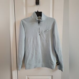 Billy Reid Men's Quilted Half Zip Pullover Light Blue Size Small